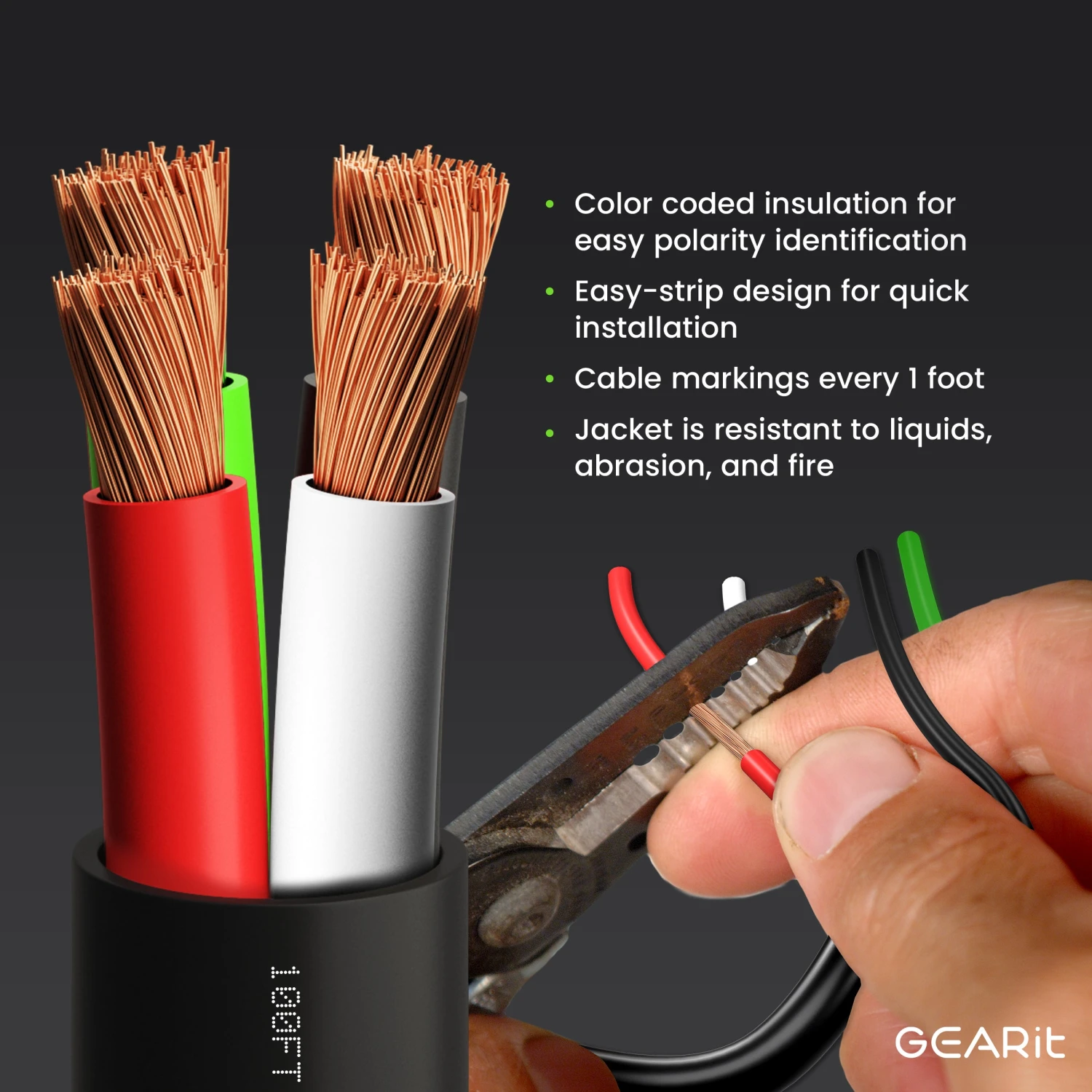 14 AWG In Wall Speaker Wire 4-Conductor Bi-Wire Cables - CL2 Rated - Oxygen Free Copper (OFC), White(Gearit 14 Awg In Wall Speaker Wire 4 Conductor Bi Wire Cables Cl2 Rated Oxygen Free Copper Ofc White) 13 14 AWG In Wall Speaker Wire 4-Conductor Bi-Wire Cables - CL2 Rated - Oxygen Free Copper (OFC), White(Gearit 14 Awg In Wall Speaker Wire 4 Conductor Bi Wire Cables Cl2 Rated Oxygen Free Copper Ofc White) - Image 13