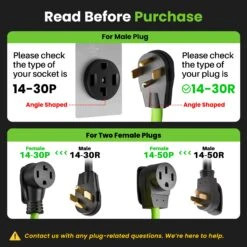 30 Amp NEMA 14-30P To 14-30R And 14-50R Splitter Power Cord Adapter - 4 Prong STW 10AWG 4C(30 Amp Nema 14 30p To 14 30r And 14 50r Splitter Power Cord Adapter 4 Prong Stw 10awg 4c) -GEARit Store GI SPT 1430P 1430R 1450R 1.1