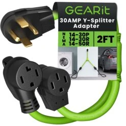 30 Amp NEMA 14-30P To 14-30R And 14-50R Splitter Power Cord Adapter - 4 Prong STW 10AWG 4C(30 Amp Nema 14 30p To 14 30r And 14 50r Splitter Power Cord Adapter 4 Prong Stw 10awg 4c)