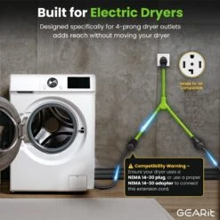 30 Amp NEMA 14-30P To 14-30R And 14-50R Splitter Power Cord Adapter - 4 Prong STW 10AWG 4C(30 Amp Nema 14 30p To 14 30r And 14 50r Splitter Power Cord Adapter 4 Prong Stw 10awg 4c) -GEARit Store GI SPT 1430P 1430R 1450R 4