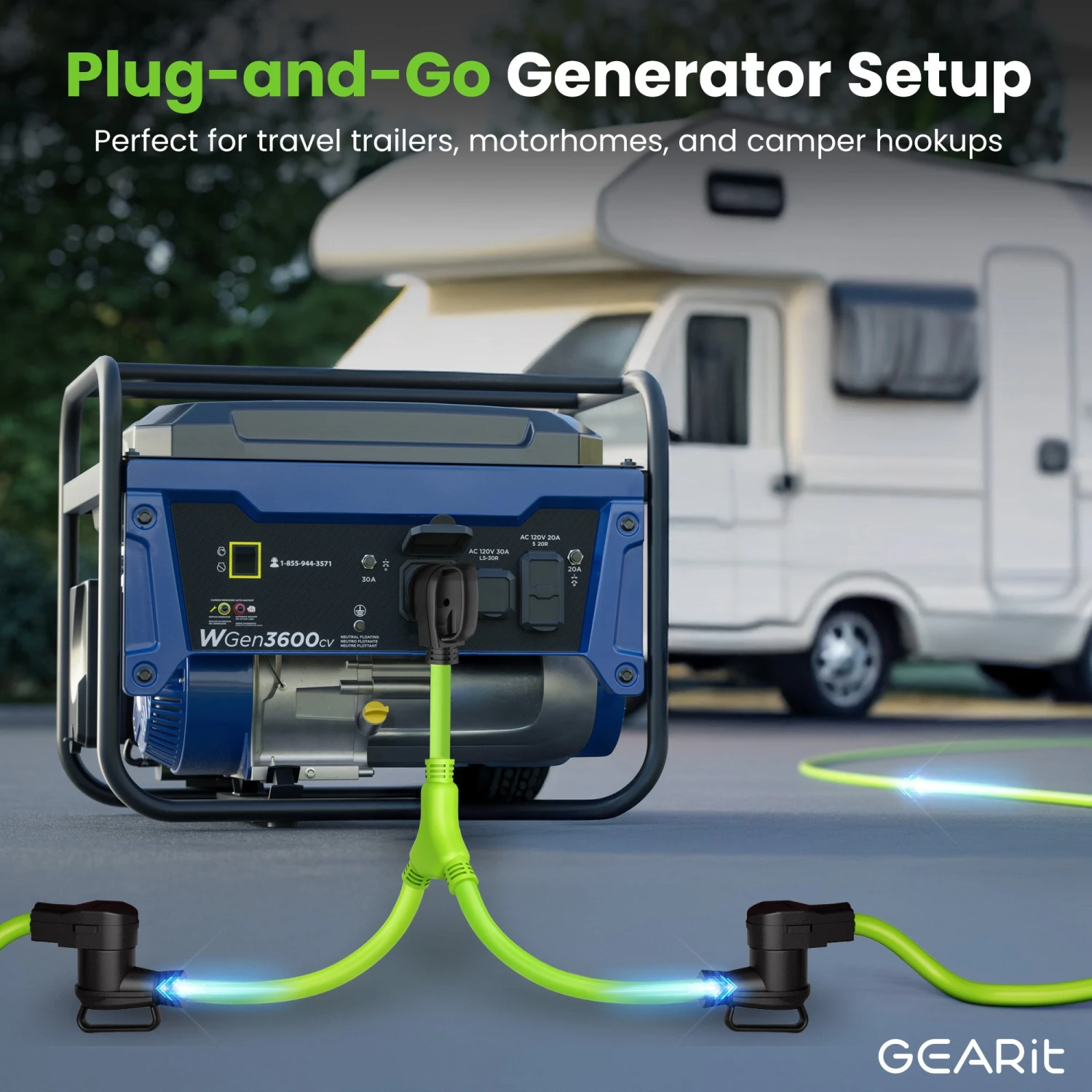 50 Amp NEMA 14-50P To Dual 30 Amp NEMA TT-30R Splitter Power Cord Adapter - STW 10AWG 3C(50 Amp Nema 14 50p To Dual 30 Amp Nema Tt 30r Splitter Power Cord Adapter Stw 10awg 3c) 5 50 Amp NEMA 14-50P To Dual 30 Amp NEMA TT-30R Splitter Power Cord Adapter - STW 10AWG 3C(50 Amp Nema 14 50p To Dual 30 Amp Nema Tt 30r Splitter Power Cord Adapter Stw 10awg 3c) - Image 5