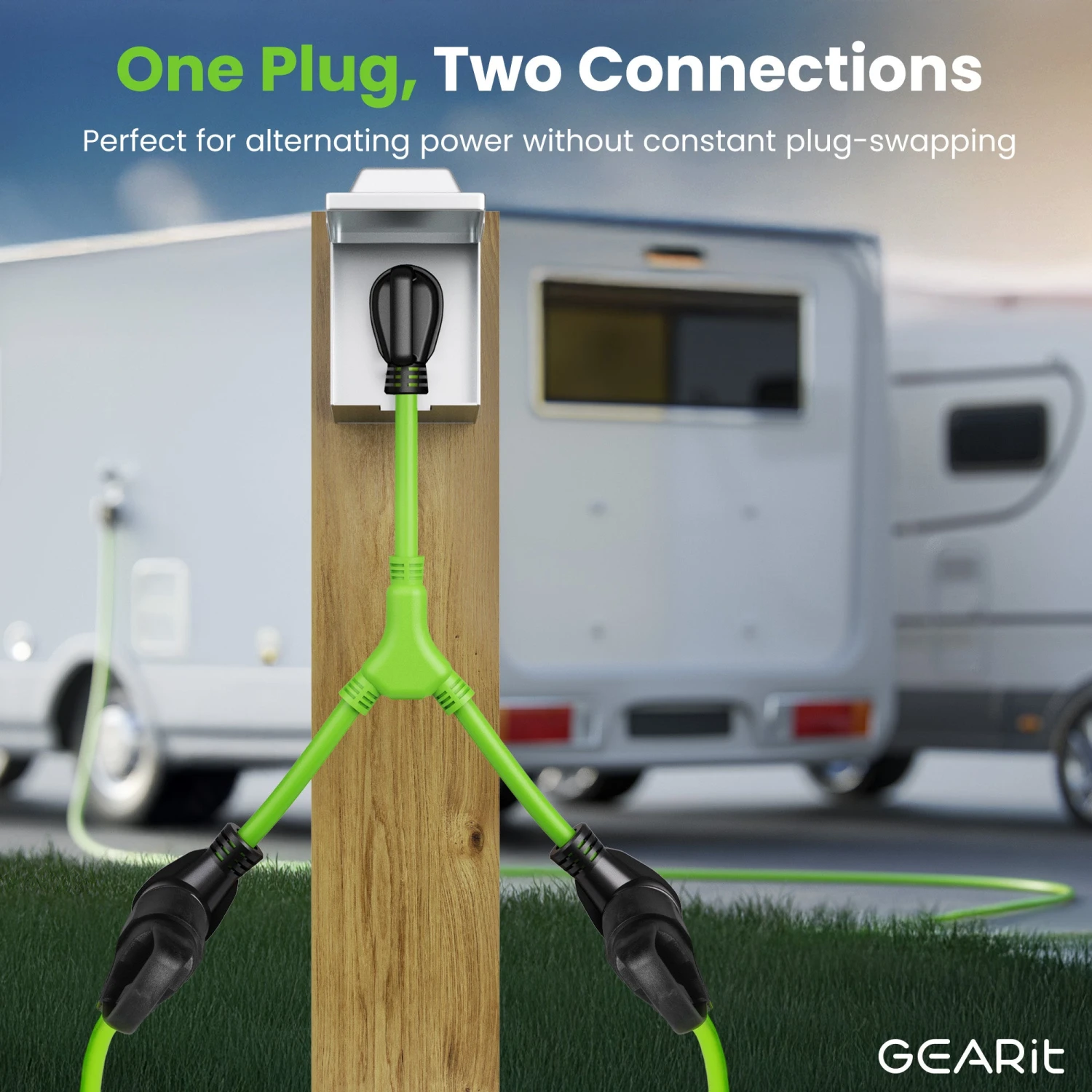 30 Amp NEMA TT-30P To Dual NEMA TT-30R Splitter Power Cord Adapter - 3 Prong STW 10AWG 3C(30 Amp Nema Tt 30p To Dual Nema Tt 30r Splitter Power Cord Adapter 3 Prong Stw 10awg 3c) 4 30 Amp NEMA TT-30P To Dual NEMA TT-30R Splitter Power Cord Adapter - 3 Prong STW 10AWG 3C(30 Amp Nema Tt 30p To Dual Nema Tt 30r Splitter Power Cord Adapter 3 Prong Stw 10awg 3c) - Image 4