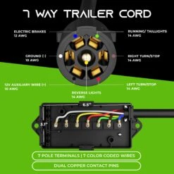 7 Way Conductor Wire RV Trailer Cord With Junction Box(7 Way Plug Inline Trailer Cord With Weatherproof 7 Gang Junction Box) 10 7 Way Conductor Wire RV Trailer Cord With Junction Box(7 Way Plug Inline Trailer Cord With Weatherproof 7 Gang Junction Box) -GEARit Store GI TC 8F SI03 1