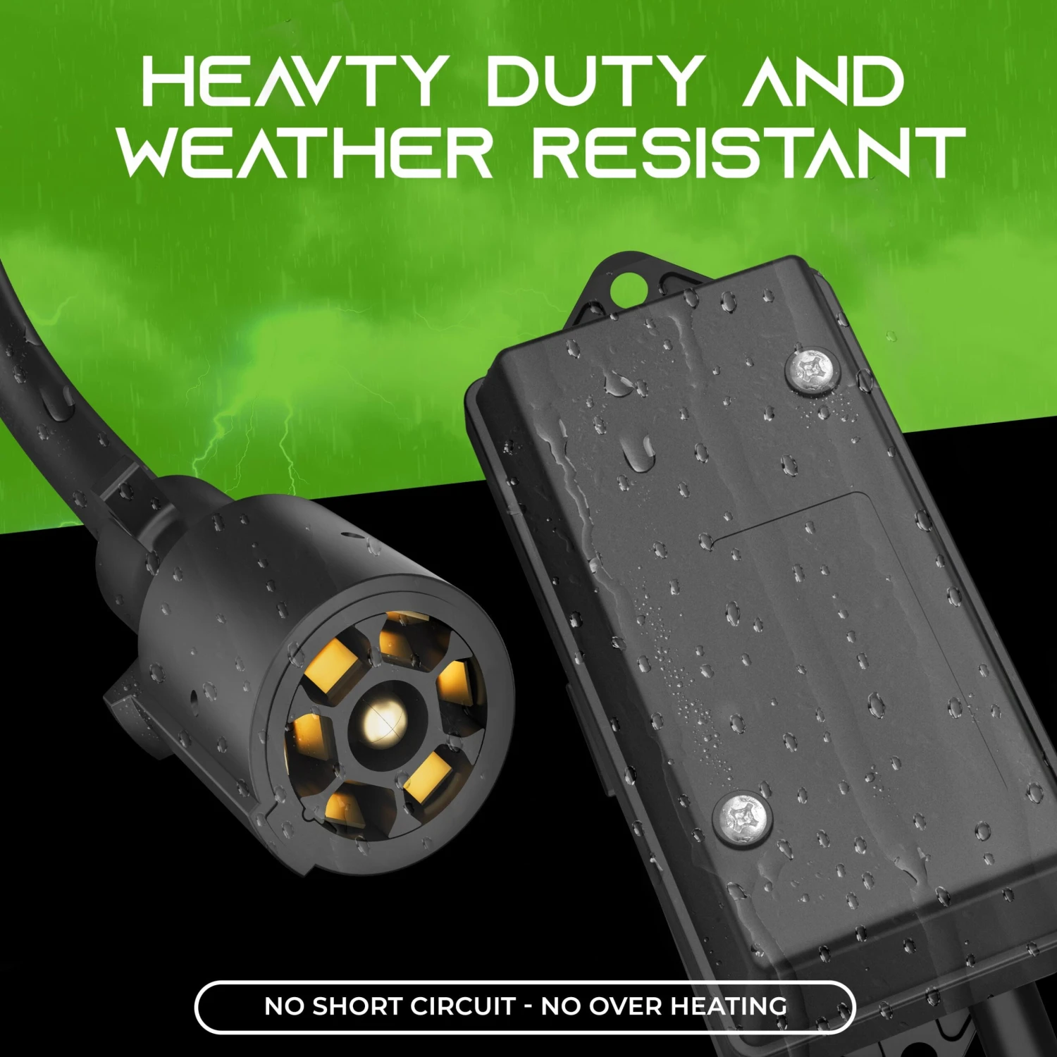 7 Way Conductor Wire RV Trailer Cord With Junction Box(7 Way Plug Inline Trailer Cord With Weatherproof 7 Gang Junction Box) 4 7 Way Conductor Wire RV Trailer Cord With Junction Box(7 Way Plug Inline Trailer Cord With Weatherproof 7 Gang Junction Box) - Image 4