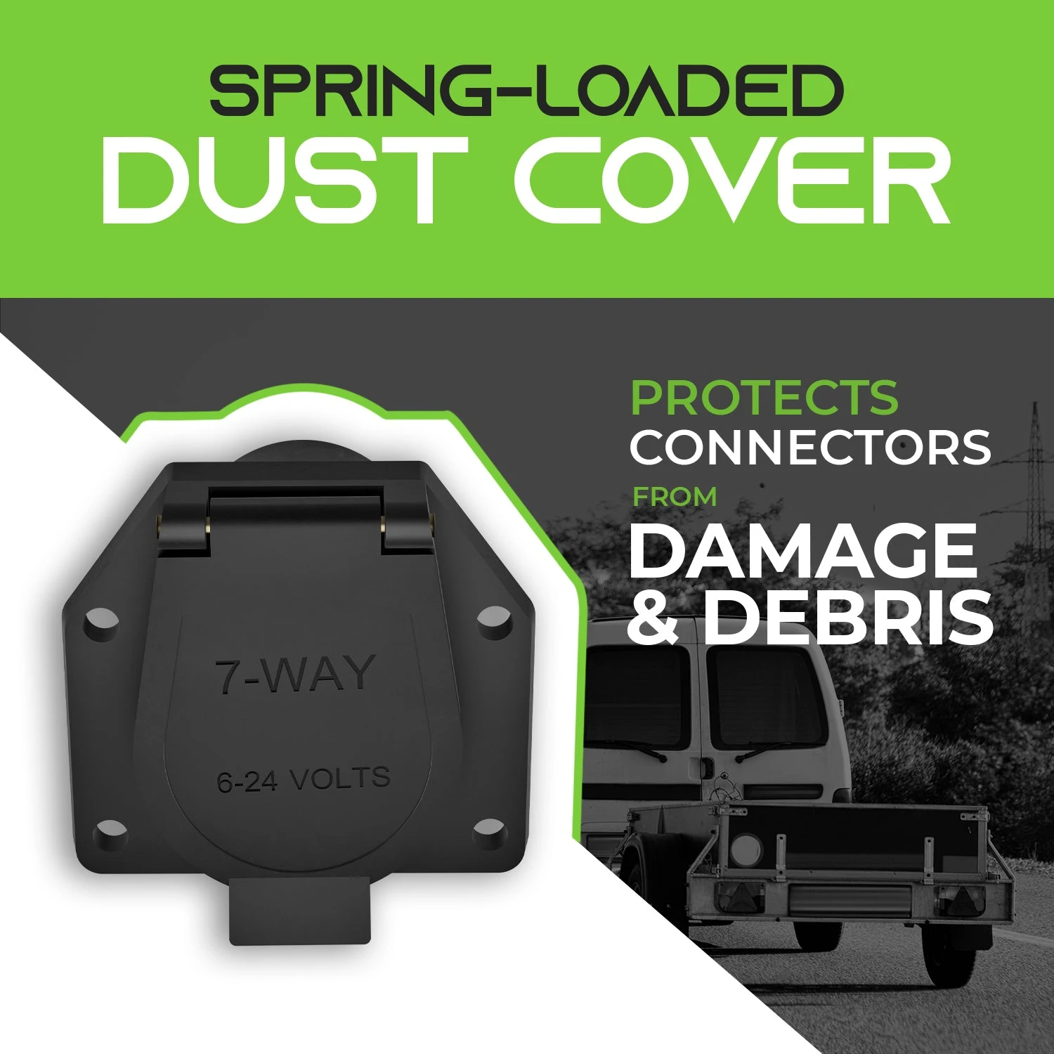 Heavy Duty 7 Way RV Trailer Extension Cord With Dust Cover(Heavy Duty7 Way Rv Trailer Extension Cord) 11 Heavy Duty 7 Way RV Trailer Extension Cord With Dust Cover(Heavy Duty7 Way Rv Trailer Extension Cord) - Image 11