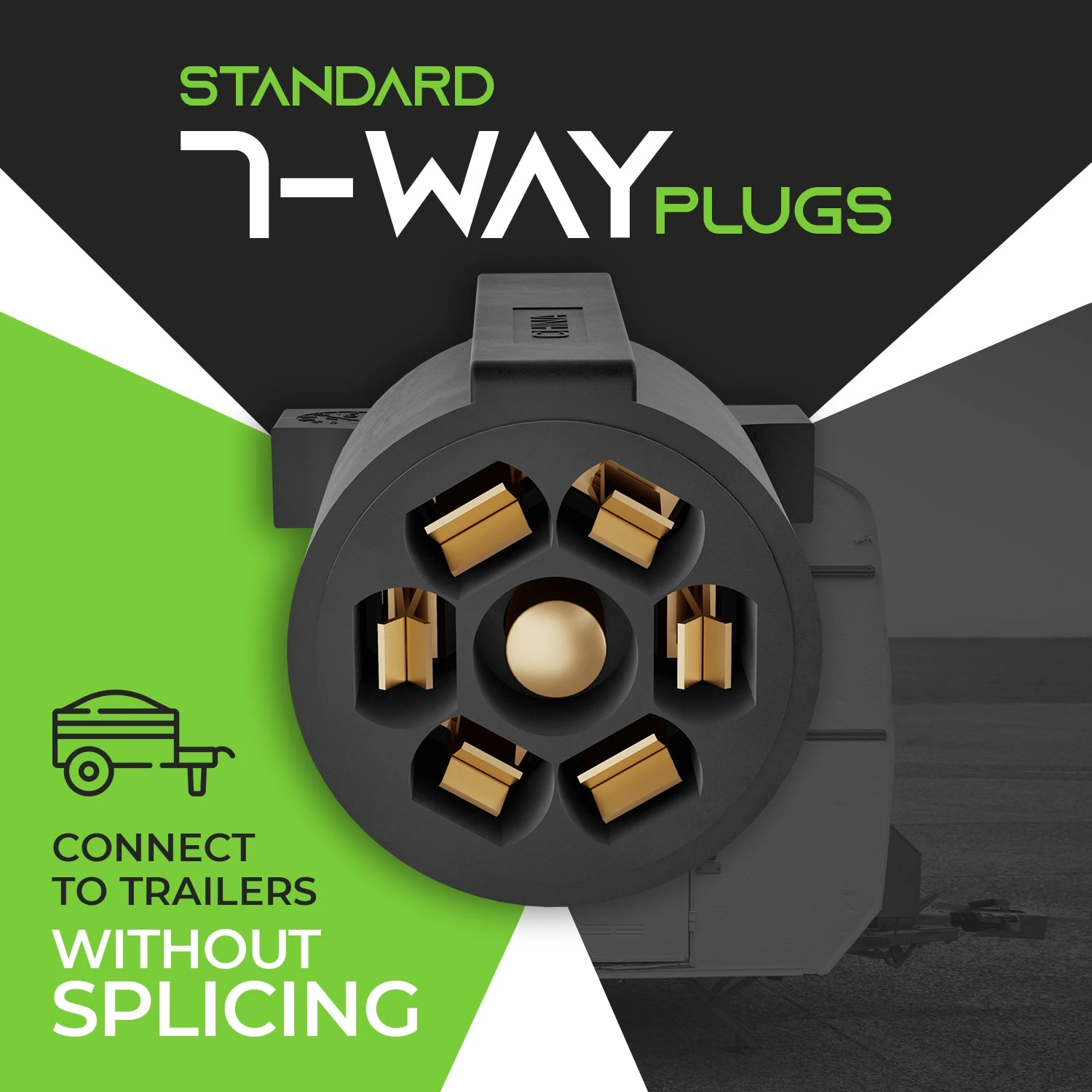 7 Way RV Trailer Cord Y Splitter Pigtail Adapter Cable, 15-Inch(7 Way Rv Trailer Cord Y Splitter Pigtail Adapter Cable 15 Inch) 2 7 Way RV Trailer Cord Y Splitter Pigtail Adapter Cable, 15-Inch(7 Way Rv Trailer Cord Y Splitter Pigtail Adapter Cable 15 Inch) - Image 2