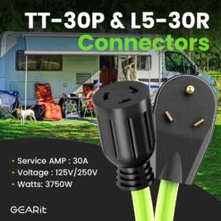 30 Amp 10/3 AWG NEMA TT-30P To L5-30R STW Generator Power Cord(Gearit 30 Amp 10 3 Awg Nema Tt 30p To L5 30r Stw Generator Power Cord) 37 30 Amp 10/3 AWG NEMA TT-30P To L5-30R STW Generator Power Cord(Gearit 30 Amp 10 3 Awg Nema Tt 30p To L5 30r Stw Generator Power Cord) -GEARit Store GI TT30P L530R F 4 0bc4da86 3cb6 4a36 a3f3 6a1adc531cd1