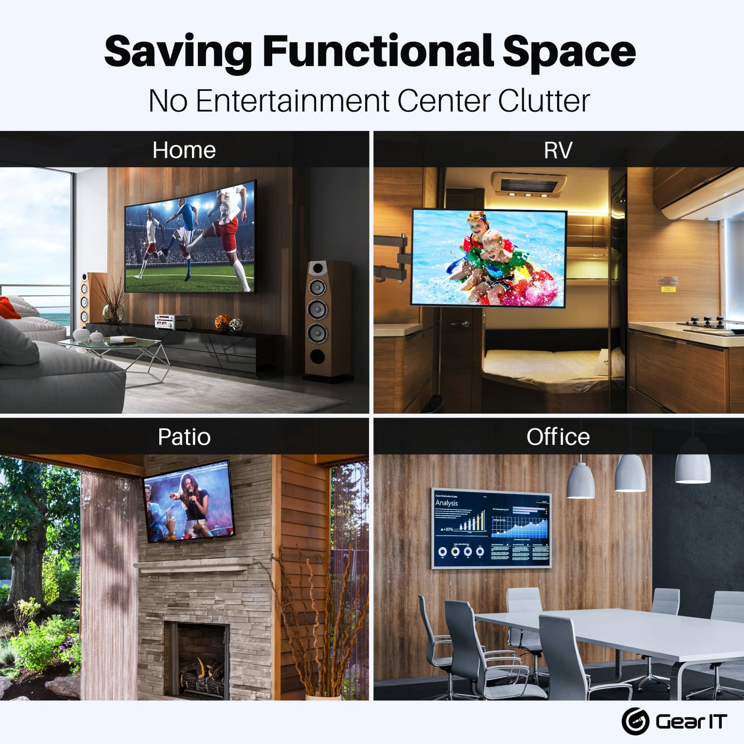 TV Wall Mount For 23-43inch TVs (Up To 66 Lbs)(Gearit 23 43 Tv Wall Mount Full Motion Swivel Tilting Up To 66 Lbs) 8 TV Wall Mount For 23-43inch TVs (Up To 66 Lbs)(Gearit 23 43 Tv Wall Mount Full Motion Swivel Tilting Up To 66 Lbs) - Image 8