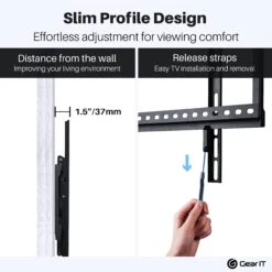 Fixed TV Wall Mount 37-80inch TVs (Up To 165 Lbs)(Gearit 37 80 Tv Wall Mount Slim Full Tilt Up To 165 Lbs) 13 Fixed TV Wall Mount 37-80inch TVs (Up To 165 Lbs)(Gearit 37 80 Tv Wall Mount Slim Full Tilt Up To 165 Lbs) -GEARit Store GI TVF BK 80 4