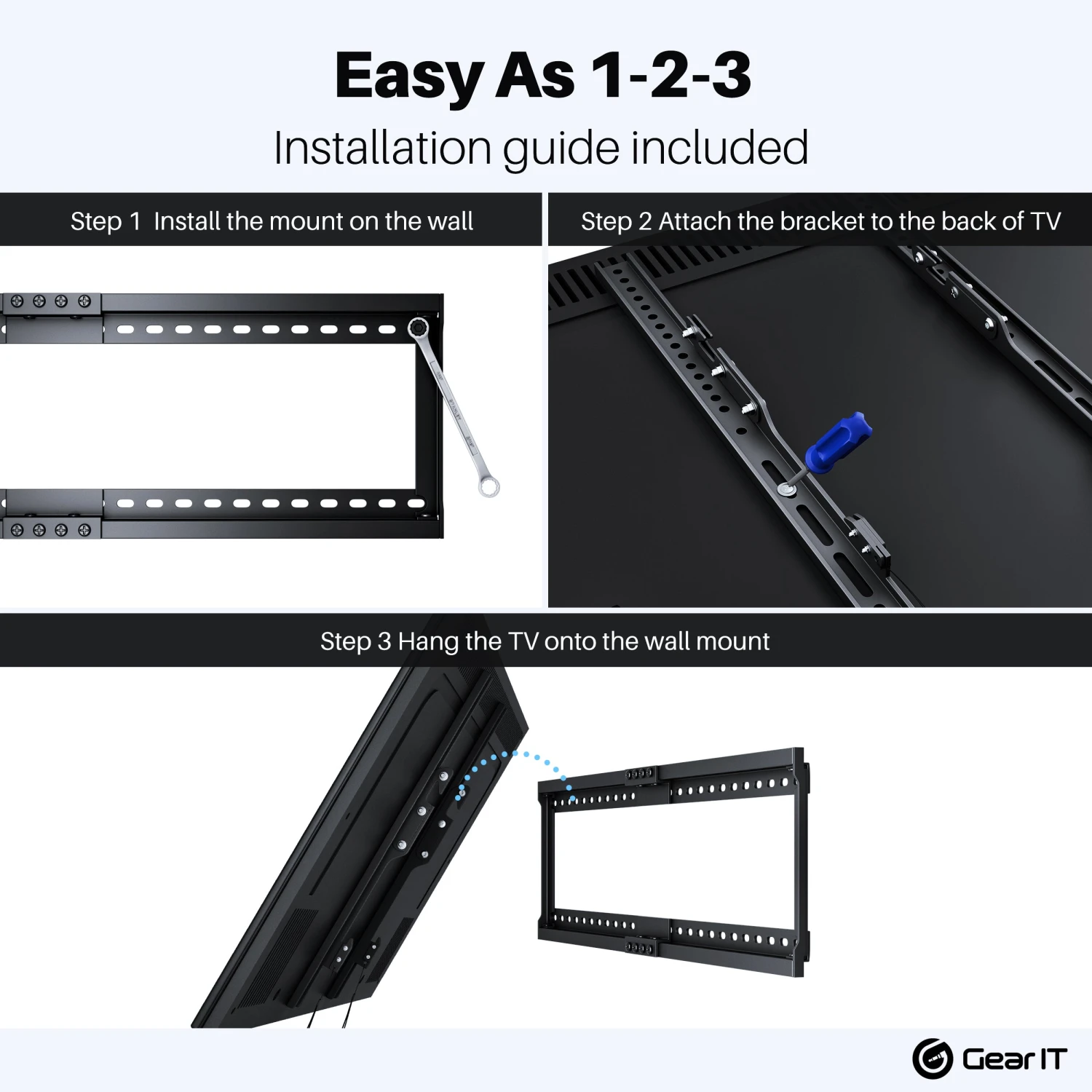 Fixed TV Wall Mount 37-80inch TVs (Up To 165 Lbs)(Gearit 37 80 Tv Wall Mount Slim Full Tilt Up To 165 Lbs) 9 Fixed TV Wall Mount 37-80inch TVs (Up To 165 Lbs)(Gearit 37 80 Tv Wall Mount Slim Full Tilt Up To 165 Lbs) - Image 9