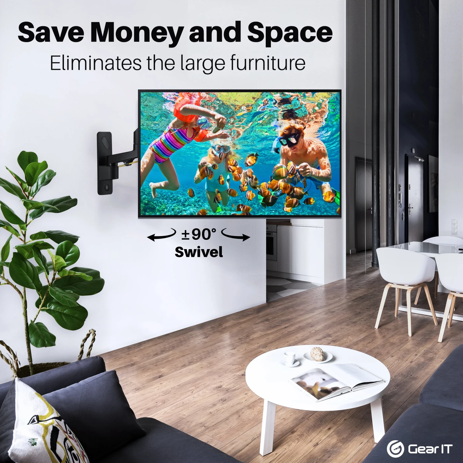 TV Wall Mount For 23-43inch TVs (Up To 50.6 Lbs)(Gearit 23 43 Tv Wall Mount Articulating Arm Full Motion Gas Spring Up To 50 6 Lbs) 4 TV Wall Mount For 23-43inch TVs (Up To 50.6 Lbs)(Gearit 23 43 Tv Wall Mount Articulating Arm Full Motion Gas Spring Up To 50 6 Lbs) - Image 4