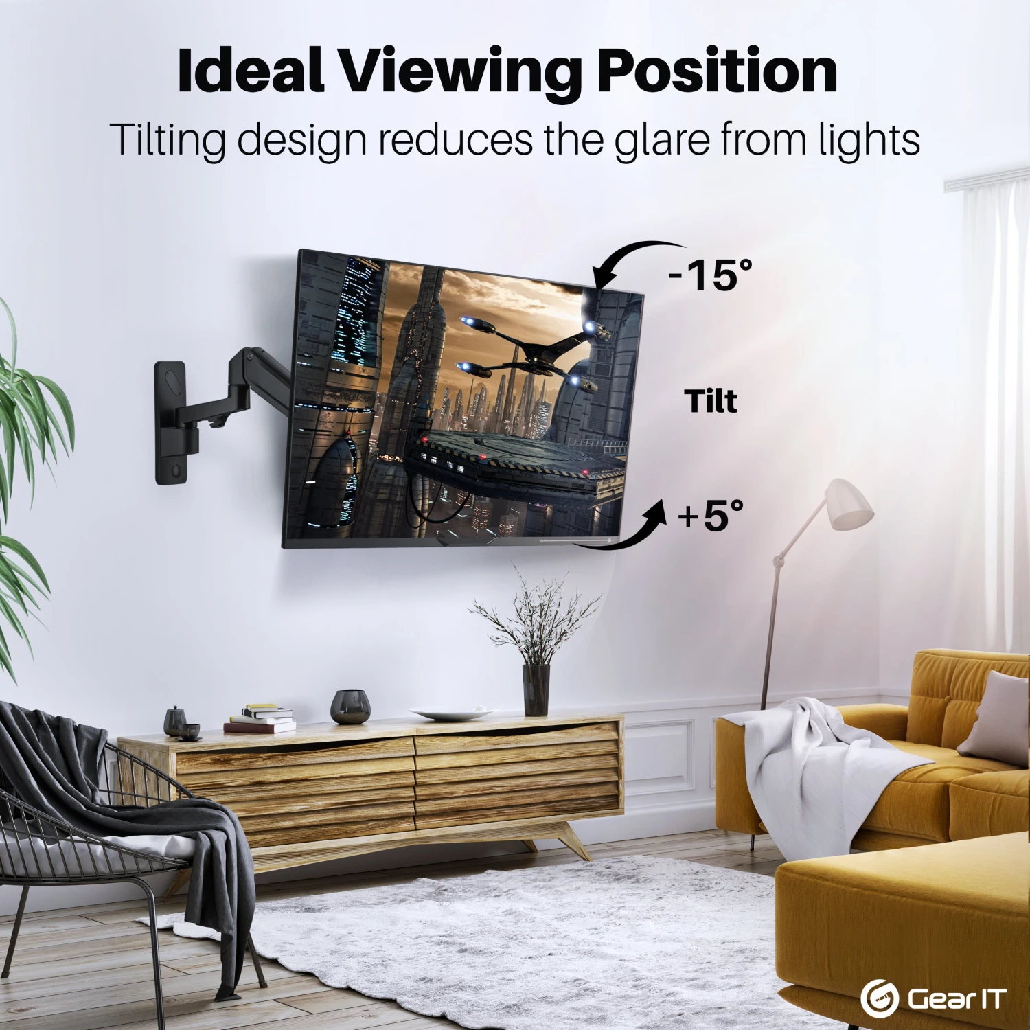TV Wall Mount For 23-43inch TVs (Up To 50.6 Lbs)(Gearit 23 43 Tv Wall Mount Articulating Arm Full Motion Gas Spring Up To 50 6 Lbs) 5 TV Wall Mount For 23-43inch TVs (Up To 50.6 Lbs)(Gearit 23 43 Tv Wall Mount Articulating Arm Full Motion Gas Spring Up To 50 6 Lbs) - Image 5