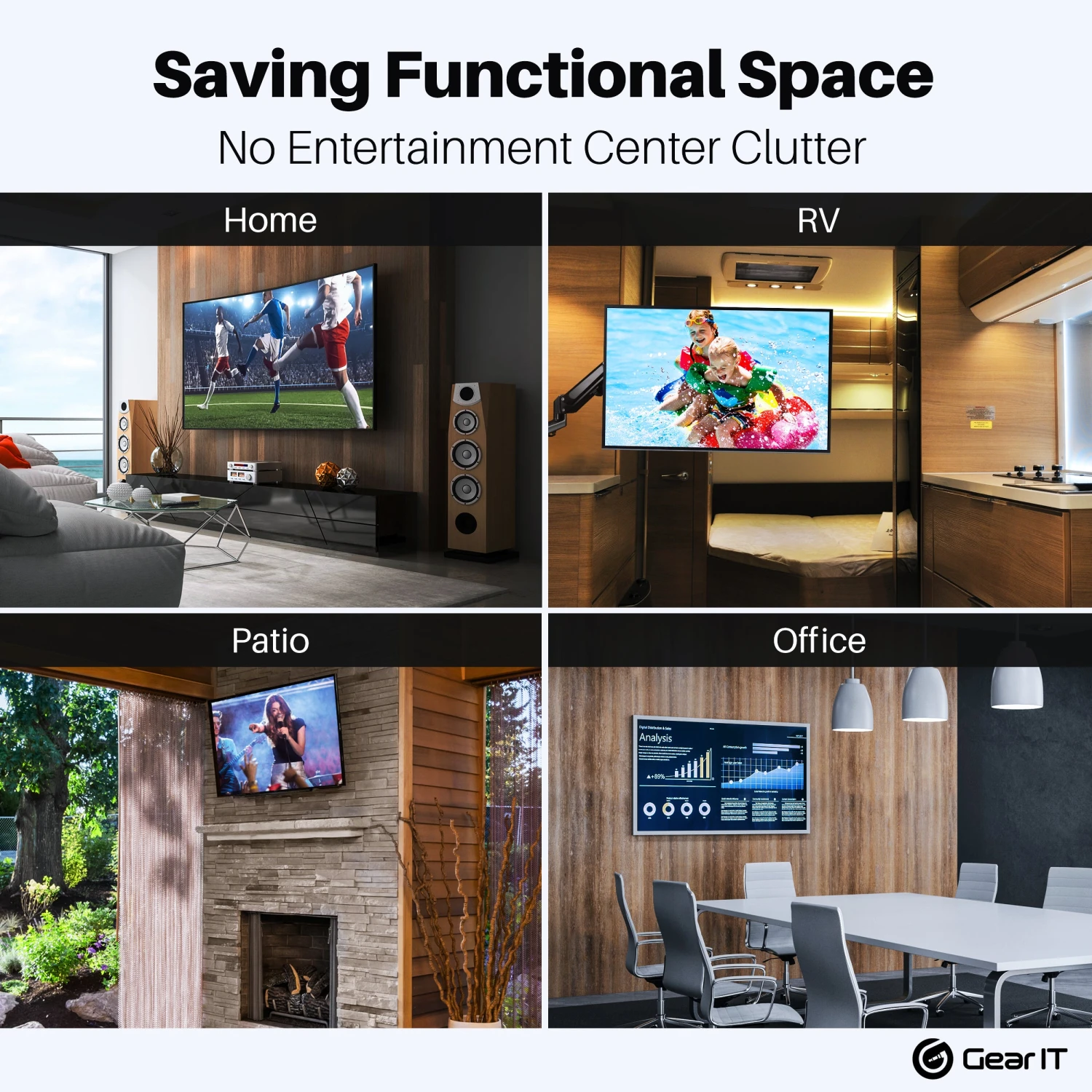 TV Wall Mount For 23-43inch TVs (Up To 50.6 Lbs)(Gearit 23 43 Tv Wall Mount Articulating Arm Full Motion Gas Spring Up To 50 6 Lbs) 8 TV Wall Mount For 23-43inch TVs (Up To 50.6 Lbs)(Gearit 23 43 Tv Wall Mount Articulating Arm Full Motion Gas Spring Up To 50 6 Lbs) - Image 8