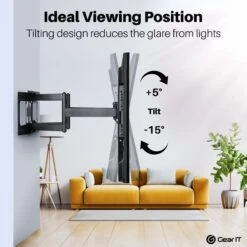 Swivel TV Wall Mount For 37-80inch TVs (Up To 132 Lbs)(Gearit Tv Wall Mount Monitor Tvs 37 To 80 Inch Up To 132lbs Full Motion Swivel Tilt Articulating Arm Vesa 200 300 400 600) 14 Swivel TV Wall Mount For 37-80inch TVs (Up To 132 Lbs)(Gearit Tv Wall Mount Monitor Tvs 37 To 80 Inch Up To 132lbs Full Motion Swivel Tilt Articulating Arm Vesa 200 300 400 600) -GEARit Store GI TVM BK 80 5