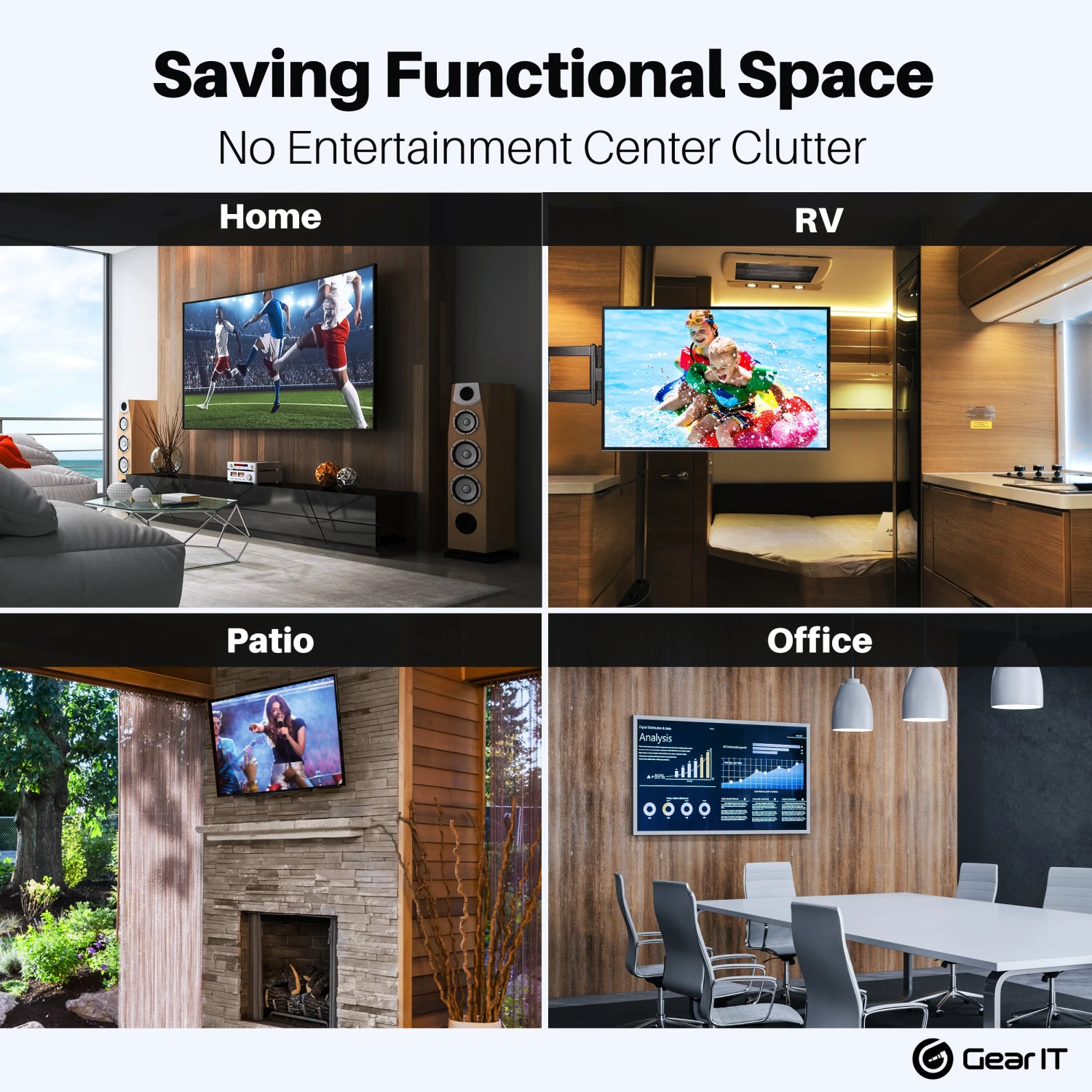 Swivel TV Wall Mount For 37-80inch TVs (Up To 132 Lbs)(Gearit Tv Wall Mount Monitor Tvs 37 To 80 Inch Up To 132lbs Full Motion Swivel Tilt Articulating Arm Vesa 200 300 400 600) 8 Swivel TV Wall Mount For 37-80inch TVs (Up To 132 Lbs)(Gearit Tv Wall Mount Monitor Tvs 37 To 80 Inch Up To 132lbs Full Motion Swivel Tilt Articulating Arm Vesa 200 300 400 600) - Image 8