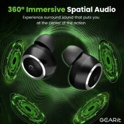 GEARit True Wireless Bluetooth Earbuds W/ Active Noise Cancellation, 22h Playtime(True Wireless Bluetooth Earbuds W Anc) -GEARit Store GI TWS AD BD BK 011 4