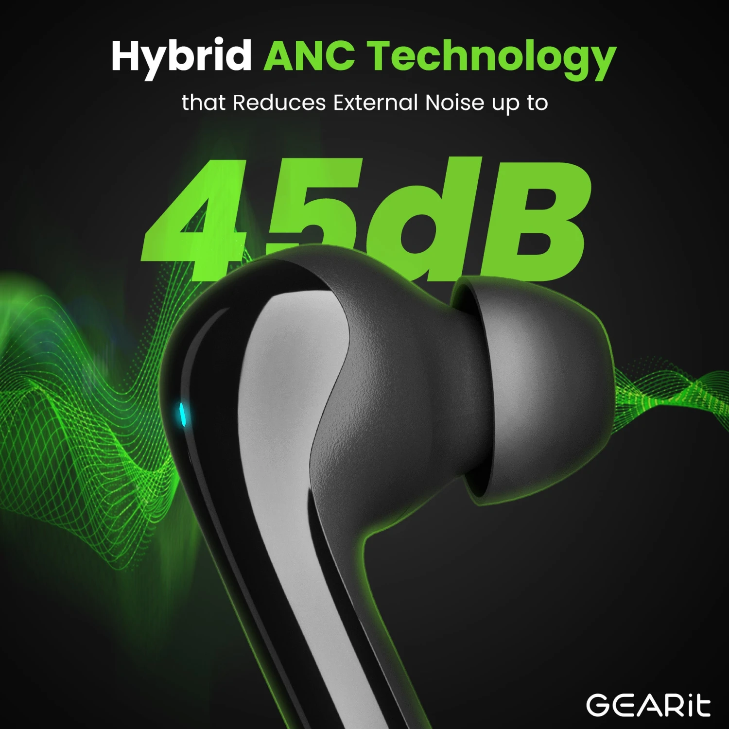 GEARit True Wireless Bluetooth Earbuds W/ Active Noise Cancellation, 22h Playtime(Gearit True Wireless Bluetooth Earbuds W Active Noise Cancellation 22h Playtime) 3 GEARit True Wireless Bluetooth Earbuds W/ Active Noise Cancellation, 22h Playtime(Gearit True Wireless Bluetooth Earbuds W Active Noise Cancellation 22h Playtime) - Image 3