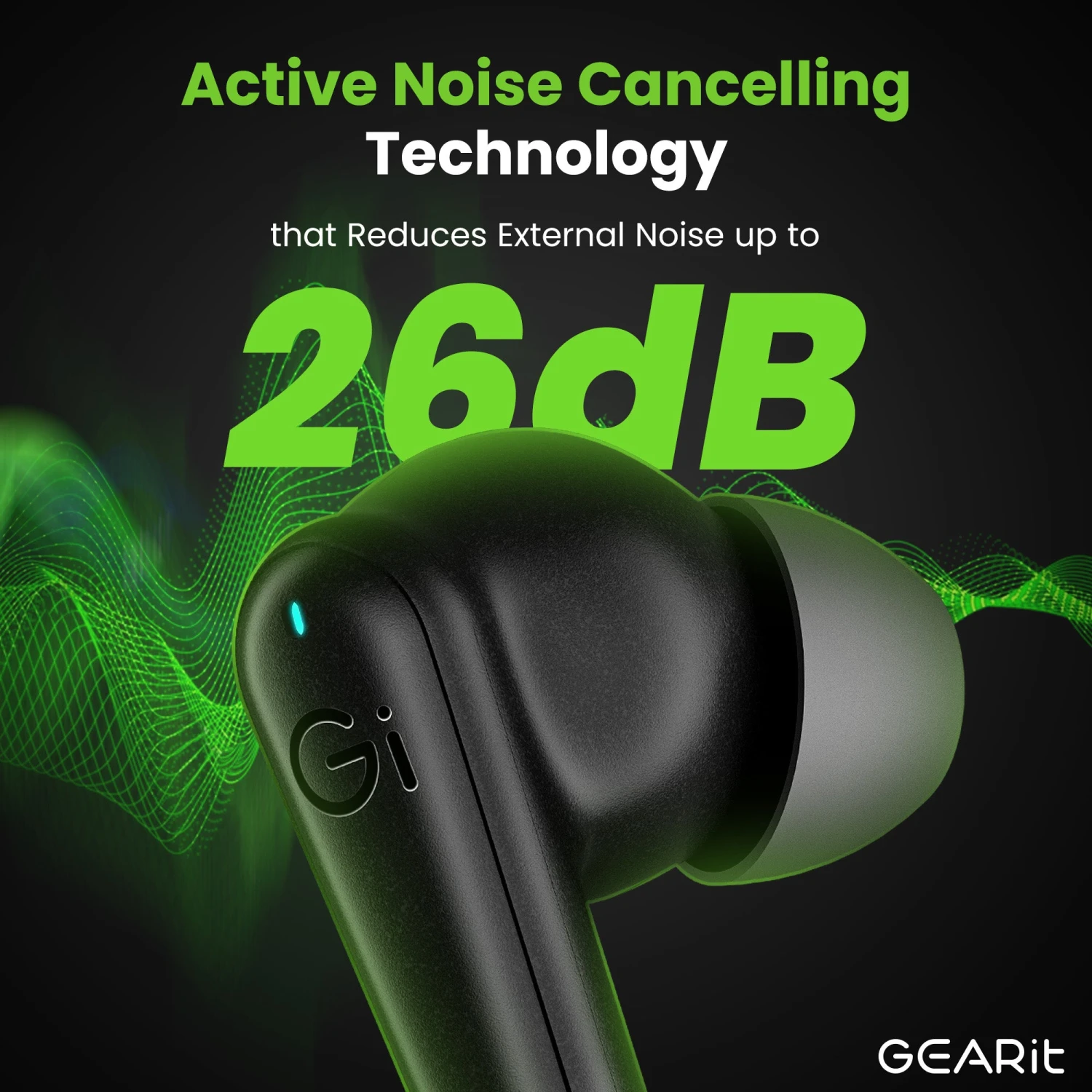 GEARit True Wireless Earbuds W/ Adaptive Hybrid ANC 16 Hour Battery Qi Charging(Gearit True Wireless Bluetooth Earbuds W Active Noise Cancellation) 3 GEARit True Wireless Earbuds W/ Adaptive Hybrid ANC 16 Hour Battery Qi Charging(Gearit True Wireless Bluetooth Earbuds W Active Noise Cancellation) - Image 3