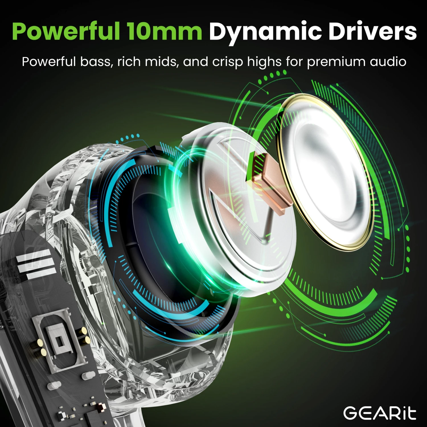 GEARit True Wireless Earbuds W/ Adaptive Hybrid ANC 16 Hour Battery Qi Charging(Gearit True Wireless Bluetooth Earbuds W Active Noise Cancellation) 4 GEARit True Wireless Earbuds W/ Adaptive Hybrid ANC 16 Hour Battery Qi Charging(Gearit True Wireless Bluetooth Earbuds W Active Noise Cancellation) - Image 4