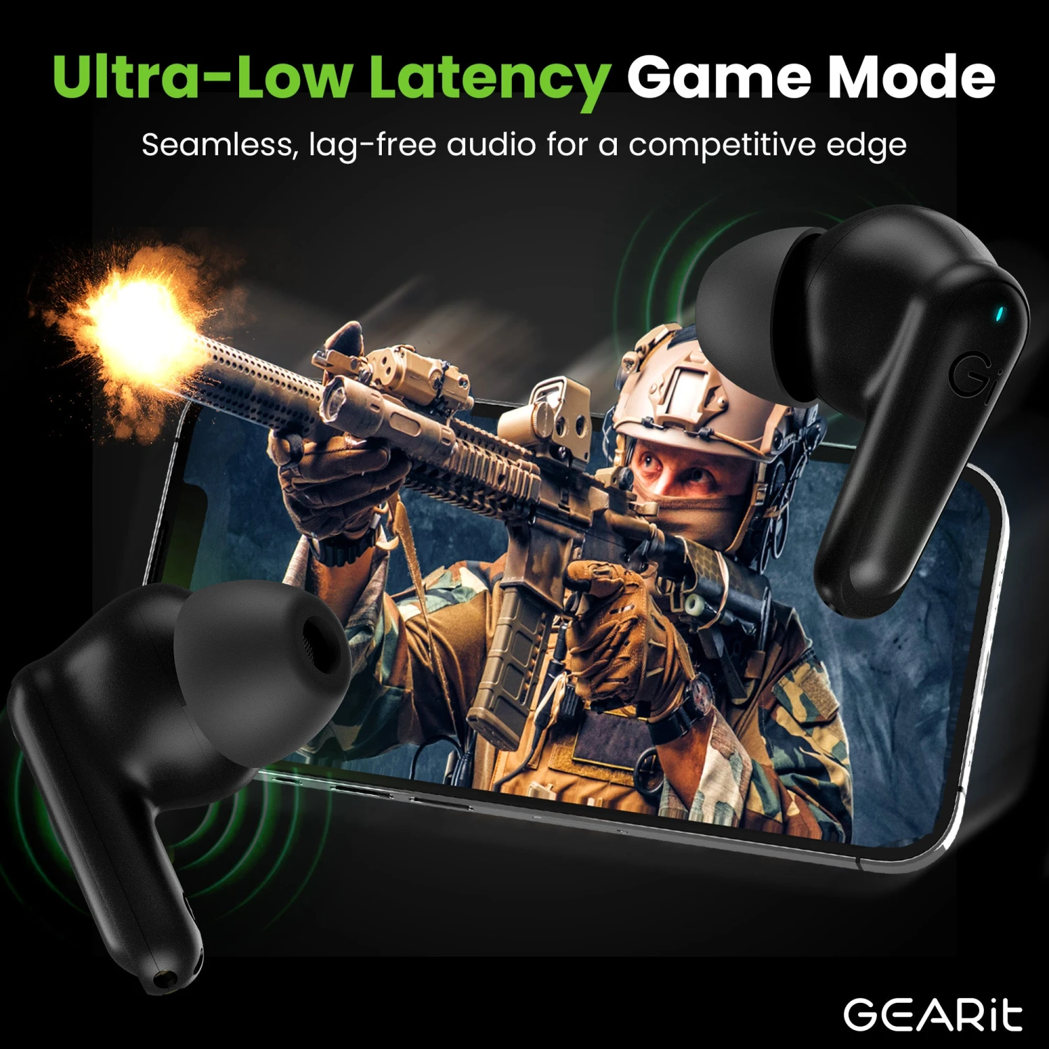 GEARit True Wireless Earbuds W/ Adaptive Hybrid ANC 16 Hour Battery Qi Charging(Gearit True Wireless Bluetooth Earbuds W Active Noise Cancellation) 5 GEARit True Wireless Earbuds W/ Adaptive Hybrid ANC 16 Hour Battery Qi Charging(Gearit True Wireless Bluetooth Earbuds W Active Noise Cancellation) - Image 5