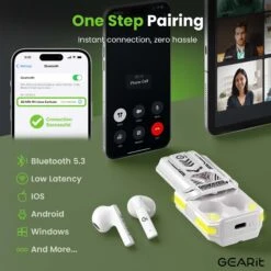 GEARit True Wireless Earbuds With Sliding RGB Charging Case W/ Sound(Gearit True Wireless Earbuds With Sliding Rgb Charging Case W Sound) -GEARit Store GI TWS SLDR VB07 WH 7