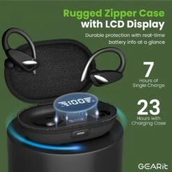 GEARit Sport Hook Earbuds - Waterproof IPX7 Bluetooth 5.4 23hr Battery(Gearit Sport Hook True Wireless Earbuds W Enc Ipx7 23hr Battery) -GEARit Store GI TWS SPT HK BK 001 3