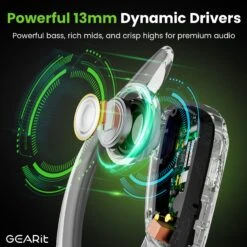 GEARit Sport Hook Earbuds - Waterproof IPX7 Bluetooth 5.4 23hr Battery(Gearit Sport Hook True Wireless Earbuds W Enc Ipx7 23hr Battery) -GEARit Store GI TWS SPT HK BK 001 4