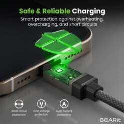GEARit Lifestyle Series - 100W USB-C To USB-C Cable Fast Charging With Smart Display, 4 Feet(Gearit Lifestyle Series 100w Usb C To Usb C Cable Fast Charging With Smart Display) -GEARit Store GI UC2UC 100W WK41 GY 7 e6c30ad7 cd3a 4f08 a3ea ac717c375aa7