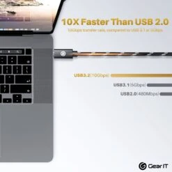 Braided USB C To USB C Cable 100W, 3.3 Feet(Gearit 3 3ft Usb C To Usb C 10gbps Data 100w Charging 4k 2k 1080p Video Support Works With Thunderbolt 3 Nylon Braded) -GEARit Store GI UC2UC BK FT 4 4