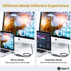 USB C To HDMI Adapter - 8K@60Hz Thunderbolt 3/4 Compatible(Gearit Usb C To Hdmi 8k Hdr Adaptor 8k 60hz Or 4k 120hz Dp Alt Mode Type C Thunderbolt 3 4 Compatible) -GEARit Store GI UCHD8K AL ADPT 4 4