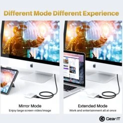 USBC To HDMI USB-A 3.5mm 100W PD Passthrough, 4K@120Hz DP Alt Mode Audio/Mic Port, Type C Thunderbolt 3/4 Compatible(Gearit Usbc To Hdmi Usb A 3 5mm 100w Pd Passthrough 4k 120hz Dp Alt Mode Audio Mic Port Type C Thunderbolt 3 4 Compatible) -GEARit Store GI UCHUB WH ADPTT 5 5