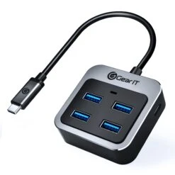 4 Port USB 3.1 Adapter, USB C Hub - Thunderbolt 3/4 Compatible(Gearit Usb C To Usb A Adaptor Type C Hub With Bc1 2 Charging X4 Usb A 3 0 Type C Thunderbolt 3 4 Compatible)