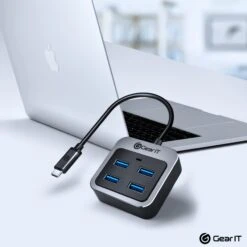 4 Port USB 3.1 Adapter, USB C Hub - Thunderbolt 3/4 Compatible(Gearit Usb C To Usb A Adaptor Type C Hub With Bc1 2 Charging X4 Usb A 3 0 Type C Thunderbolt 3 4 Compatible) -GEARit Store GI UCUSB AL ADPT 6 3