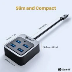 4 Port USB 3.1 Adapter, USB C Hub - Thunderbolt 3/4 Compatible(Gearit Usb C To Usb A Adaptor Type C Hub With Bc1 2 Charging X4 Usb A 3 0 Type C Thunderbolt 3 4 Compatible) -GEARit Store GI UCUSB AL ADPT 7 4