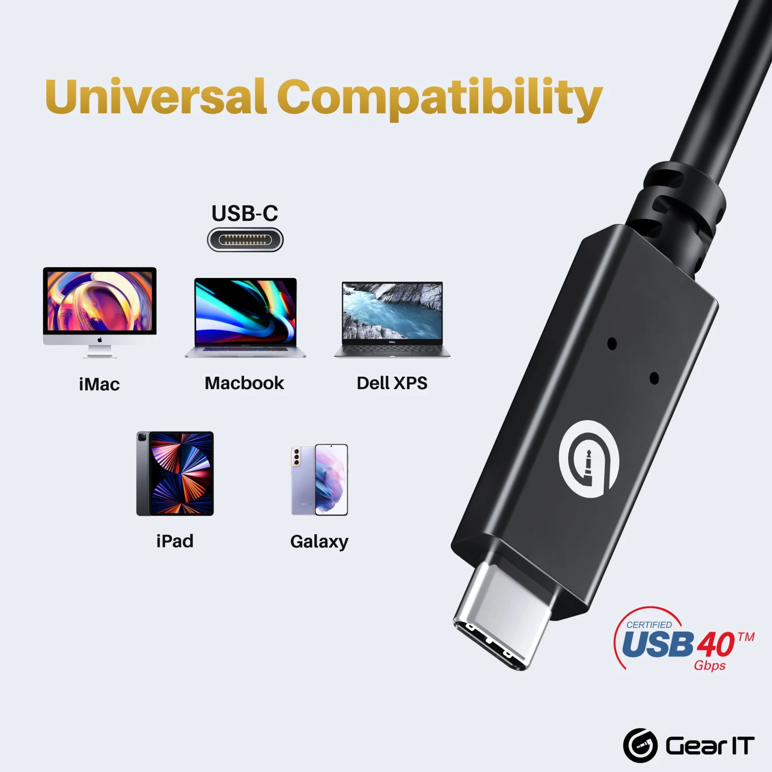 USB-IF Certified USB4 40Gbps Data 100W Charging, 8K 4K 1080P Video Support, Compatible With USB-C, Thunderbolt 3 And Thunderbolt 4 2.6FT(Gearit Usb If Certified Usb4 40gbps Data 100w Charging 8k 4k 1080p Video Support Compatible With Usb C Thunderbolt 3 And Thunderbolt 4 2 6ft) 7 USB-IF Certified USB4 40Gbps Data 100W Charging, 8K 4K 1080P Video Support, Compatible With USB-C, Thunderbolt 3 And Thunderbolt 4 2.6FT(Gearit Usb If Certified Usb4 40gbps Data 100w Charging 8k 4k 1080p Video Support Compatible With Usb C Thunderbolt 3 And Thunderbolt 4 2 6ft) - Image 7