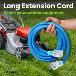 14/3 Outdoor Extension Cord 100 Feet - SJEOW - Extreme Weather Resistant - 14 Gauge 3 Prong, Blue(Gearit Extension Cord 100 Feet 14 3 Heavy Duty Sjeow Extreme Weather Outdoor Indoor 14 Gauge 3 Prong Led Lighted Plug Oil Resistant Rubber Jacket) -GEARit Store GI SJEOW 100FT BL 3.1 392cf800 7ce0 4050 b8ee 4c6a82b8ba2c