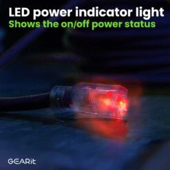 12/3 SJEOW Heavy Duty Outdoor Extension Cord, 100 Feet(Gearit Extension Cord 100 Feet 12 3 Extra Heavy Duty Sjeow Extreme Weather Outdoor Indoor 12 Gauge 3 Prong Led Lighted Plug Oil Resistant Rubber Jacket) -GEARit Store GI SJEOW 100FT BL 5