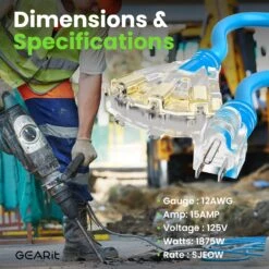 12/3 SJEOW Heavy Duty Outdoor Extension Cord 3 Outlet, 100 Feet(Gearit Extension Cord 100 Feet 12 3 Extra Heavy Duty 3 Triple Outlet Sjeow Extreme Weather Outdoor Indoor 12 Gauge 3 Prong Led Lighted Plug Oil Resistant Rubber Jacket) 16 12/3 SJEOW Heavy Duty Outdoor Extension Cord 3 Outlet, 100 Feet(Gearit Extension Cord 100 Feet 12 3 Extra Heavy Duty 3 Triple Outlet Sjeow Extreme Weather Outdoor Indoor 12 Gauge 3 Prong Led Lighted Plug Oil Resistant Rubber Jacket) -GEARit Store GI SJEOW 100FT BL 6.1