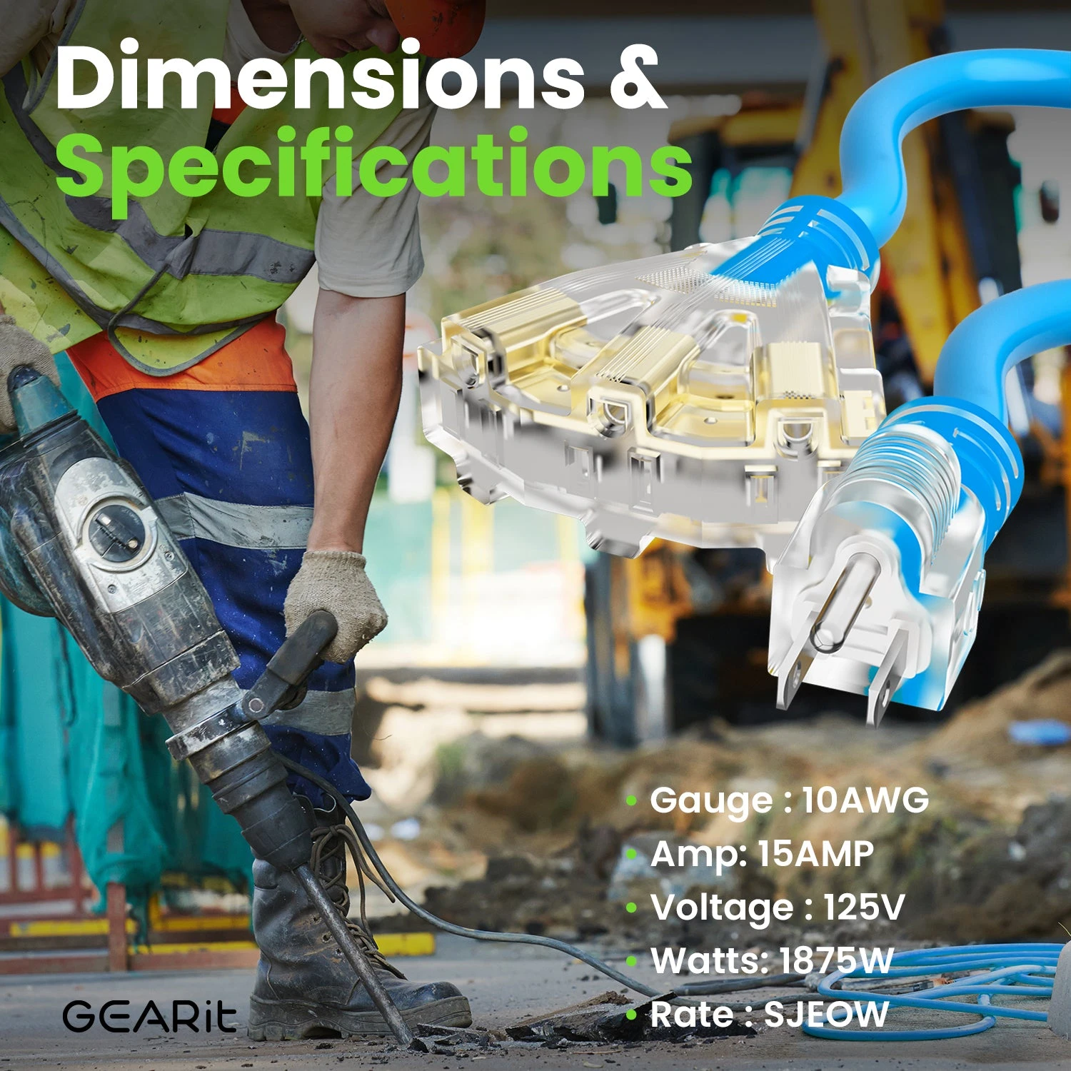 10/3 Outdoor Extension Cord 100 Feet Triple Outlet - SJEOW - Extreme Weather Resistant - 10 Gauge 3 Prong, Blue(Gearit Extension Cord 100 Feet 10 3 3 Triple Outlet Ultra Heavy Duty Sjeow Extreme Weather Outdoor Indoor 10 Gauge 3 Prong Led Lighted Plug Oil Resistant Rubber Jacket) 7 10/3 Outdoor Extension Cord 100 Feet Triple Outlet - SJEOW - Extreme Weather Resistant - 10 Gauge 3 Prong, Blue(Gearit Extension Cord 100 Feet 10 3 3 Triple Outlet Ultra Heavy Duty Sjeow Extreme Weather Outdoor Indoor 10 Gauge 3 Prong Led Lighted Plug Oil Resistant Rubber Jacket) - Image 7