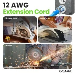 12/3 SJEOW Heavy Duty Outdoor Extension Cord, 100 Feet(Gearit Extension Cord 100 Feet 12 3 Extra Heavy Duty Sjeow Extreme Weather Outdoor Indoor 12 Gauge 3 Prong Led Lighted Plug Oil Resistant Rubber Jacket) -GEARit Store GI SJEOW 100FT BL 7.1 055a876d 45a0 4b5a a305 780f24284e37