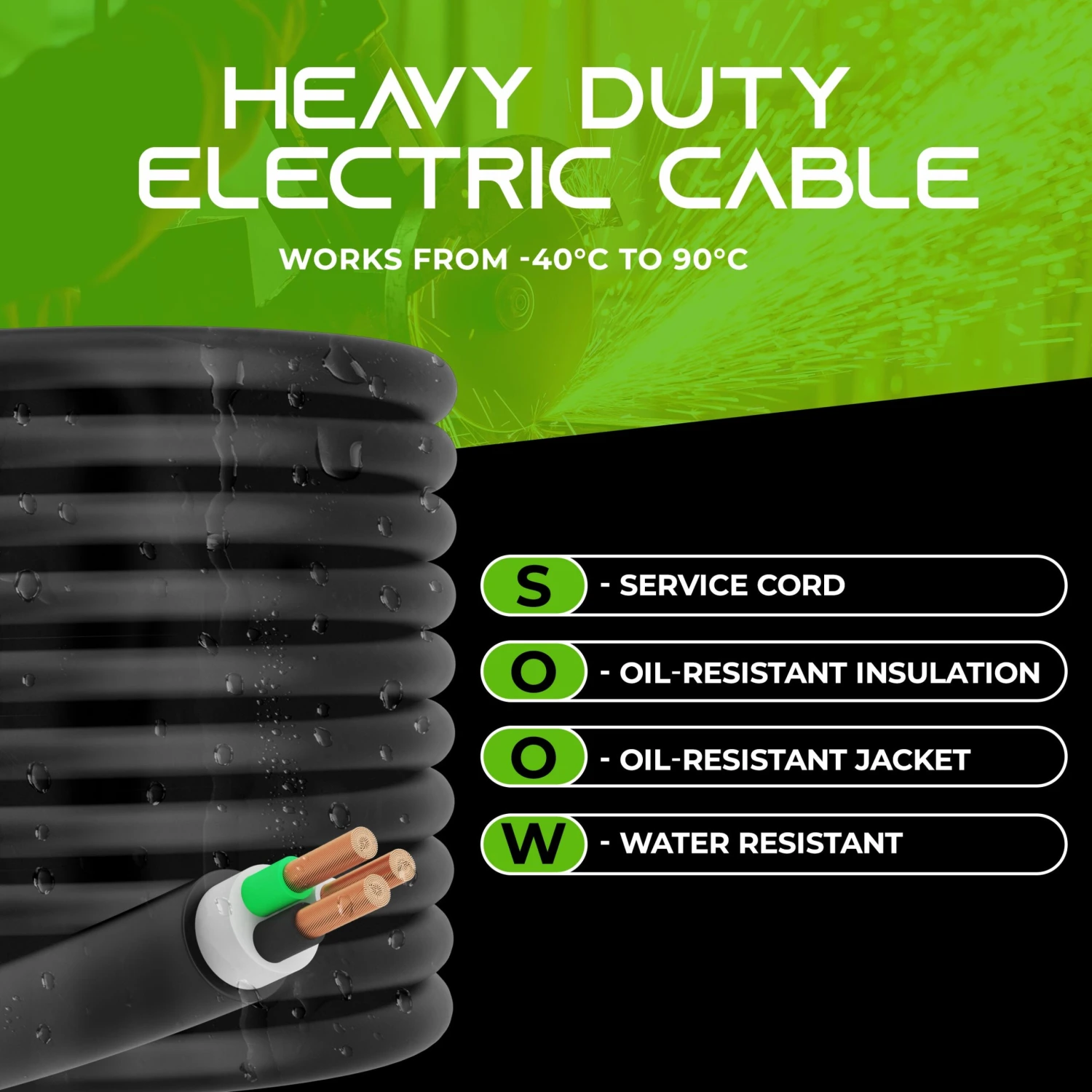 14/3 SOOW OFC Power Cable 600V Electric Wire(14 3 Soow Ofc Power Cable 600v Electric Wire) 3 14/3 SOOW OFC Power Cable 600V Electric Wire(14 3 Soow Ofc Power Cable 600v Electric Wire) - Image 3