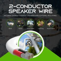 14/2 AWG OFC Marine Speaker Cable - Tinned Copper Wire(Gearit 14 Awg Marine Speaker Cable 2 Conductor Tinned Copper Wire Ofc Electrical Grade White) -GEARit Store MArine 20Speaker 20Wire 4