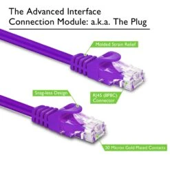 Flexible Soft Boot Cat6 Ethernet Patch Cable, Purple(Copy Of Gearit Cat6 Ethernet Patch Cable Premium Flexible Soft Tab Snagless Rj45 Stranded 550mhz Utp Pure Bare Copper Wire 24awg Purple) -GEARit Store Pu 005