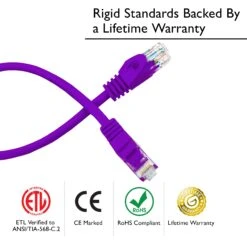 Flexible Soft Boot Cat6 Ethernet Patch Cable, Purple(Copy Of Gearit Cat6 Ethernet Patch Cable Premium Flexible Soft Tab Snagless Rj45 Stranded 550mhz Utp Pure Bare Copper Wire 24awg Purple) -GEARit Store Pu 007