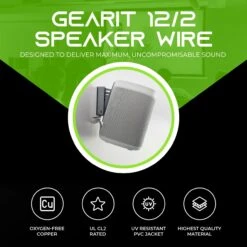 12 AWG In Wall Speaker Wire - CL2 Rated - Oxygen Free Copper (OFC), White(Gearit 12 Gauge Speaker Wire Cl2 Rated In Wall Ofc Oxygen Free Copper Cable 99 7 Home Theatre Car Speakers More 12 Awg Pro Series Cl2) 22 12 AWG In Wall Speaker Wire - CL2 Rated - Oxygen Free Copper (OFC), White(Gearit 12 Gauge Speaker Wire Cl2 Rated In Wall Ofc Oxygen Free Copper Cable 99 7 Home Theatre Car Speakers More 12 Awg Pro Series Cl2) -GEARit Store Speaker 20Wire CL2 12Ga 2