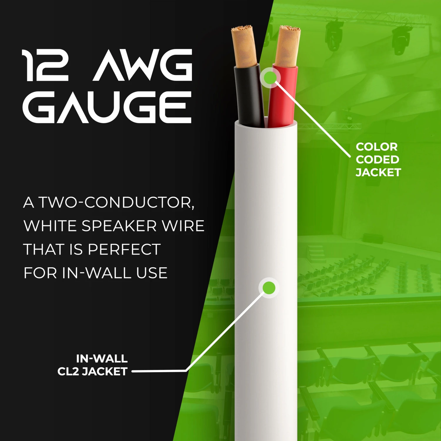 12 AWG In Wall Speaker Wire - CL2 Rated - Oxygen Free Copper (OFC), White(Gearit 12 Gauge Speaker Wire Cl2 Rated In Wall Ofc Oxygen Free Copper Cable 99 7 Home Theatre Car Speakers More 12 Awg Pro Series Cl2) 10 12 AWG In Wall Speaker Wire - CL2 Rated - Oxygen Free Copper (OFC), White(Gearit 12 Gauge Speaker Wire Cl2 Rated In Wall Ofc Oxygen Free Copper Cable 99 7 Home Theatre Car Speakers More 12 Awg Pro Series Cl2) - Image 10