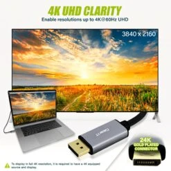 USB-C To DisplayPort Cable, [Thunderbolt 3 Port Compatible] USB Type-C, 4K@60Hz(Gearit Usb C To Displayport Cable Thunderbolt 3 Port Compatible Usb Type C 4k 60hz Compatible For Macbook Pro 2018 2017 Macbook Air Ipad Pro 2018 Surface Book 2 And More) -GEARit Store TYPEC Dp 6