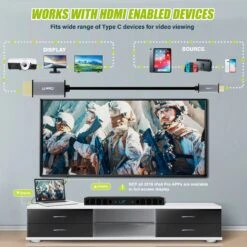 USB-C To HDMI Cable - Compatible With MacBook Pro, MacBook Air, IPad Pro(Gearit Usb C To Hdmi Cable Thunderbolt 3 Port Compatible Usb Type C 4k 60hz Compatible With Macbook Pro 2018 2017 Macbook Air Ipad Pro 2018 Surface Book 2 Samsung S10 And More) 15 USB-C To HDMI Cable - Compatible With MacBook Pro, MacBook Air, IPad Pro(Gearit Usb C To Hdmi Cable Thunderbolt 3 Port Compatible Usb Type C 4k 60hz Compatible With Macbook Pro 2018 2017 Macbook Air Ipad Pro 2018 Surface Book 2 Samsung S10 And More) -GEARit Store TYPEC HDMI 8