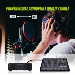 XLR Extension Cable (Male To Female), Black(Gearit Xlr Male To Female Microphone Extension Cable Black) 16 XLR Extension Cable (Male To Female), Black(Gearit Xlr Male To Female Microphone Extension Cable Black) -GEARit Store XLR B 4