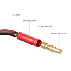 2-Pack 14 AWG Speaker Cable With Banana Plugs Banana Wire For Bi-Wire Bi-Amp HiFi Surround Sound, Brown(Gearit 2 Pack 14 Awg Speaker Cable With Banana Plugs Banana Wire For Bi Wire Bi Amp Hifi Surround Sound Brown) 9 2-Pack 14 AWG Speaker Cable With Banana Plugs Banana Wire For Bi-Wire Bi-Amp HiFi Surround Sound, Brown(Gearit 2 Pack 14 Awg Speaker Cable With Banana Plugs Banana Wire For Bi Wire Bi Amp Hifi Surround Sound Brown) -GEARit Store a 3